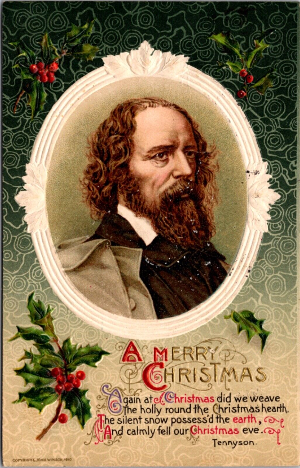 Winsch Artwork Christmas PC Alfred Tennyson, 1st Baron Tennyson English Poet