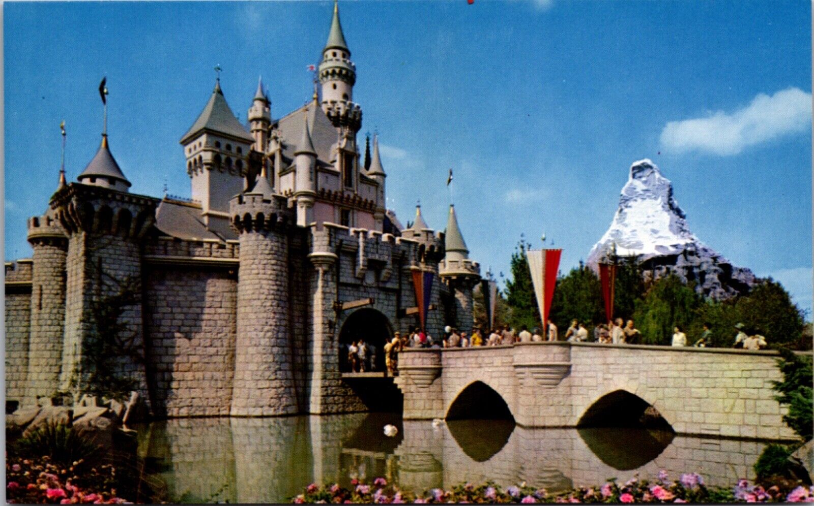 Disneyland Postcard Sleeping Beauty's Castle Matterhorn Mountain Fantasyland