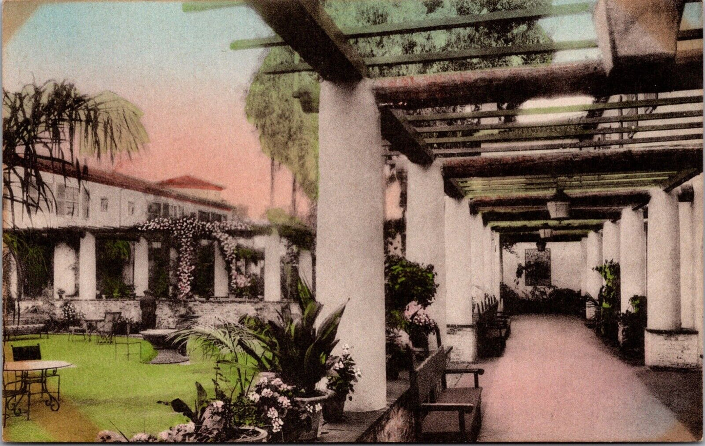 3 Hand Colored PCs The Biltmore in Montecito, Santa Barbara, California~3723