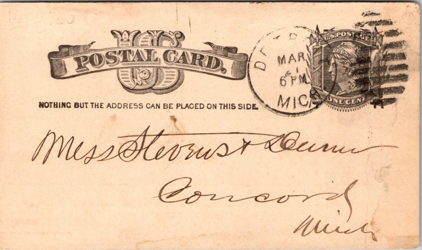 1885 Postcard McDonnell Brothers Commission Merchants in Detroit, Michigan